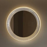 Acrylic edge wrapped round mirror